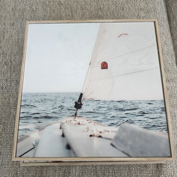 Coastal Decor Wall Art Set of 4 10x10x2 Photos With Wall Hanger - Picture 4 of 9